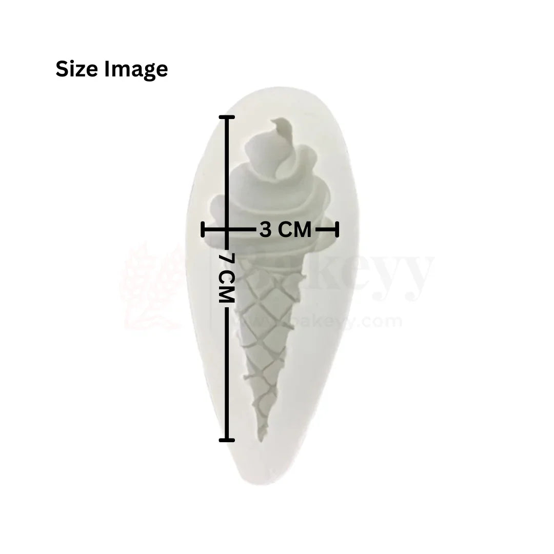 509 - Ice Cream Shape Silicone Fondant Mould - 1 Piece