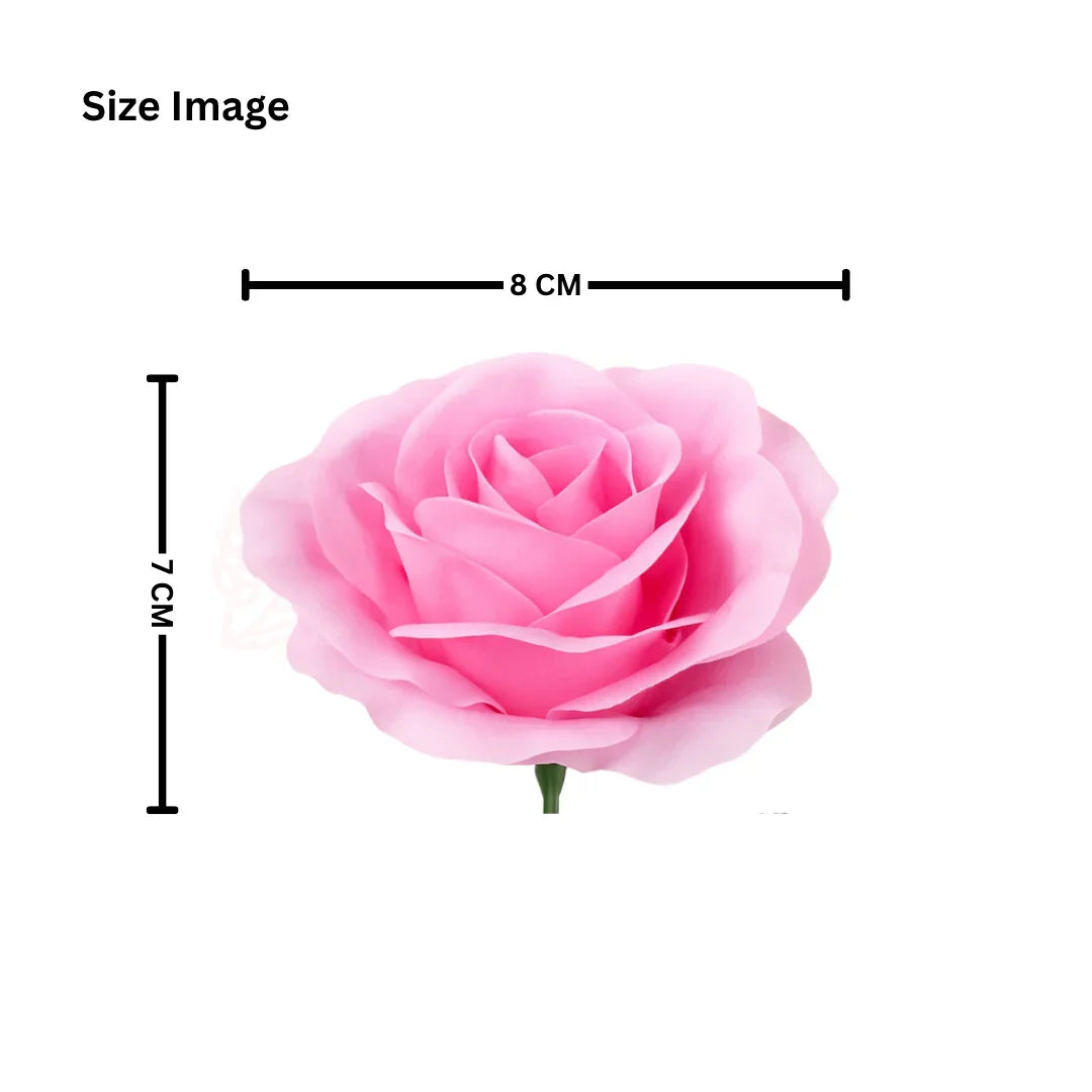 8cm | Light Pink Artificial Rose - Pack of 10