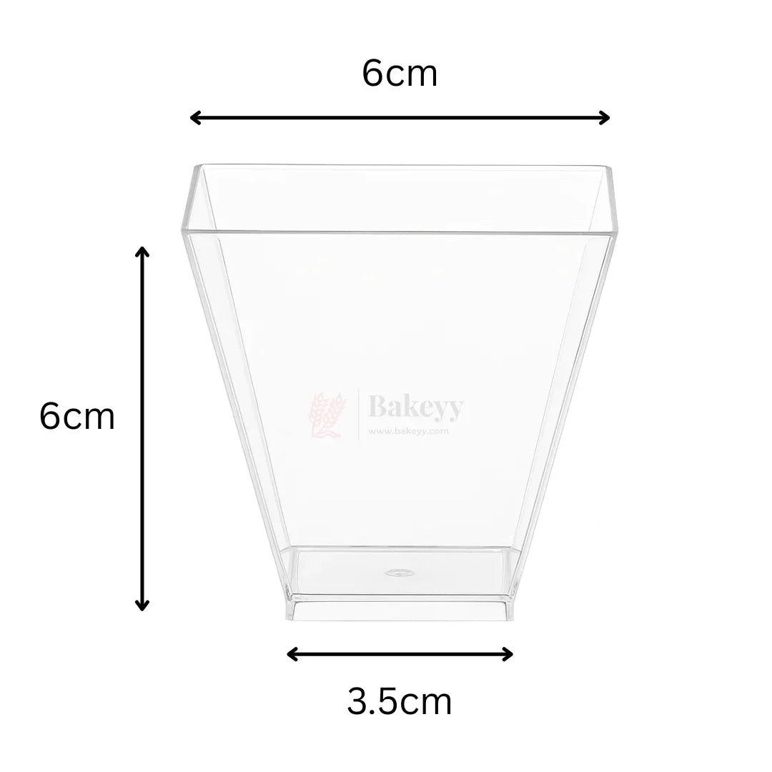 Acrylic Dessert Cup Square | Pack Of 25 | D52 - Bakeyy.com - India - Acrylic Dessert Cup Square | Pack Of 25 | D52 - Default Title