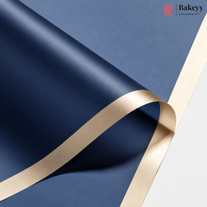 Solid Korean Wrapping Sheet with Golden Border | Multi Color | Pack of 20