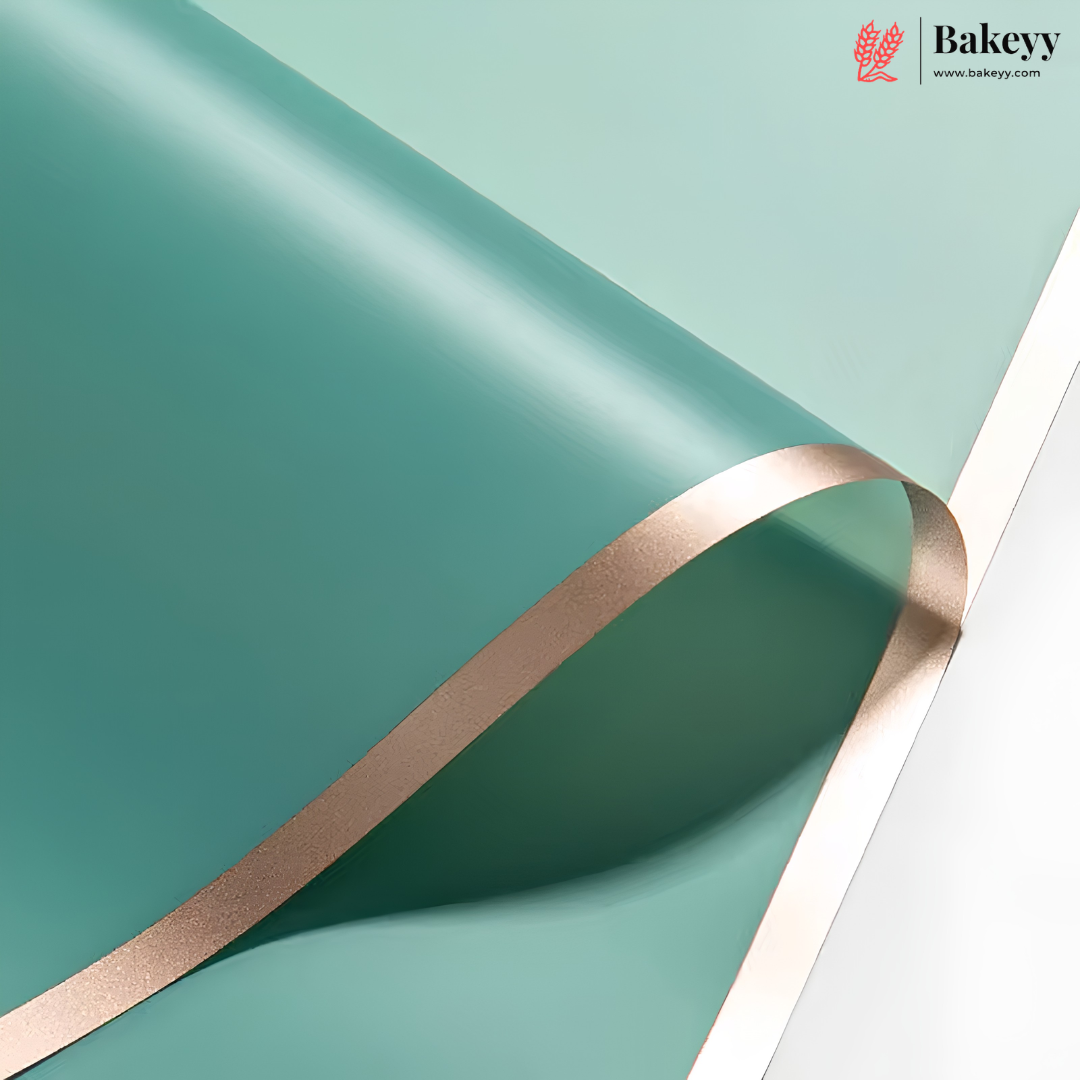 Solid Korean Wrapping Sheet with Golden Border | Multi Color | Pack of 20