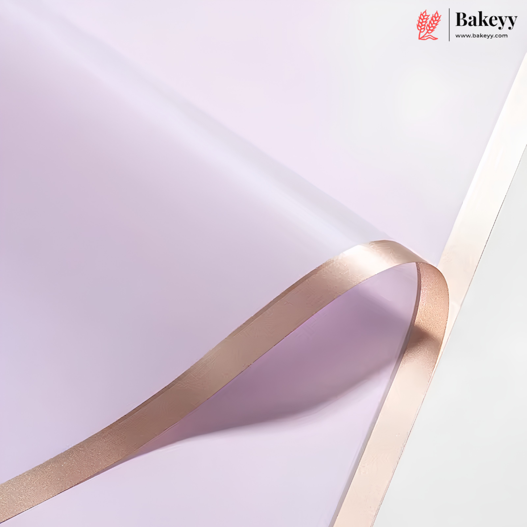 Solid Korean Wrapping Sheet with Golden Border | Multi Color | Pack of 20