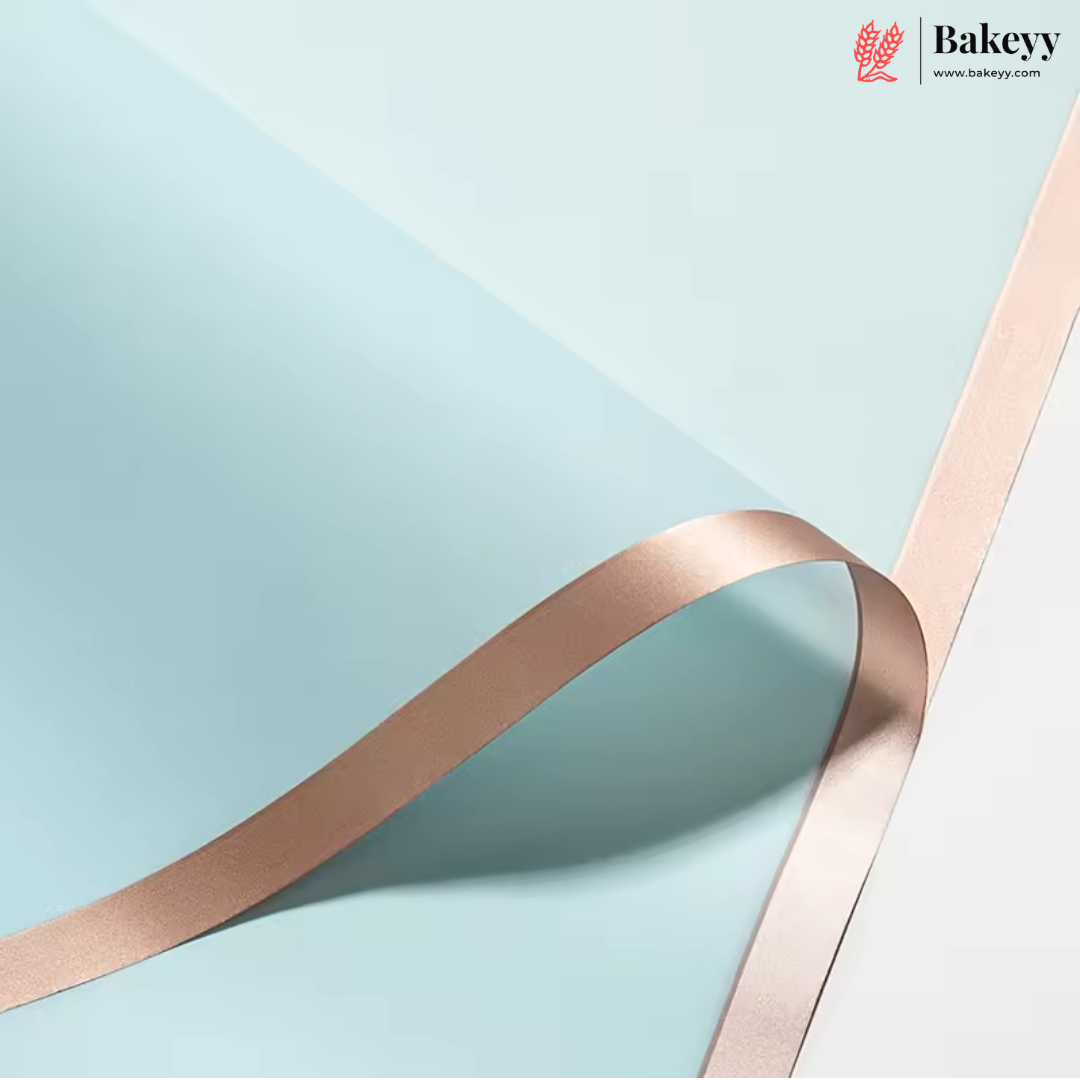 Solid Korean Wrapping Sheet with Golden Border | Multi Color | Pack of 20
