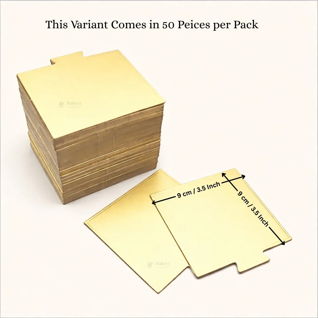 Square Pastry Base | Gold Finish Dessert Display Base | 2 Sizes Available