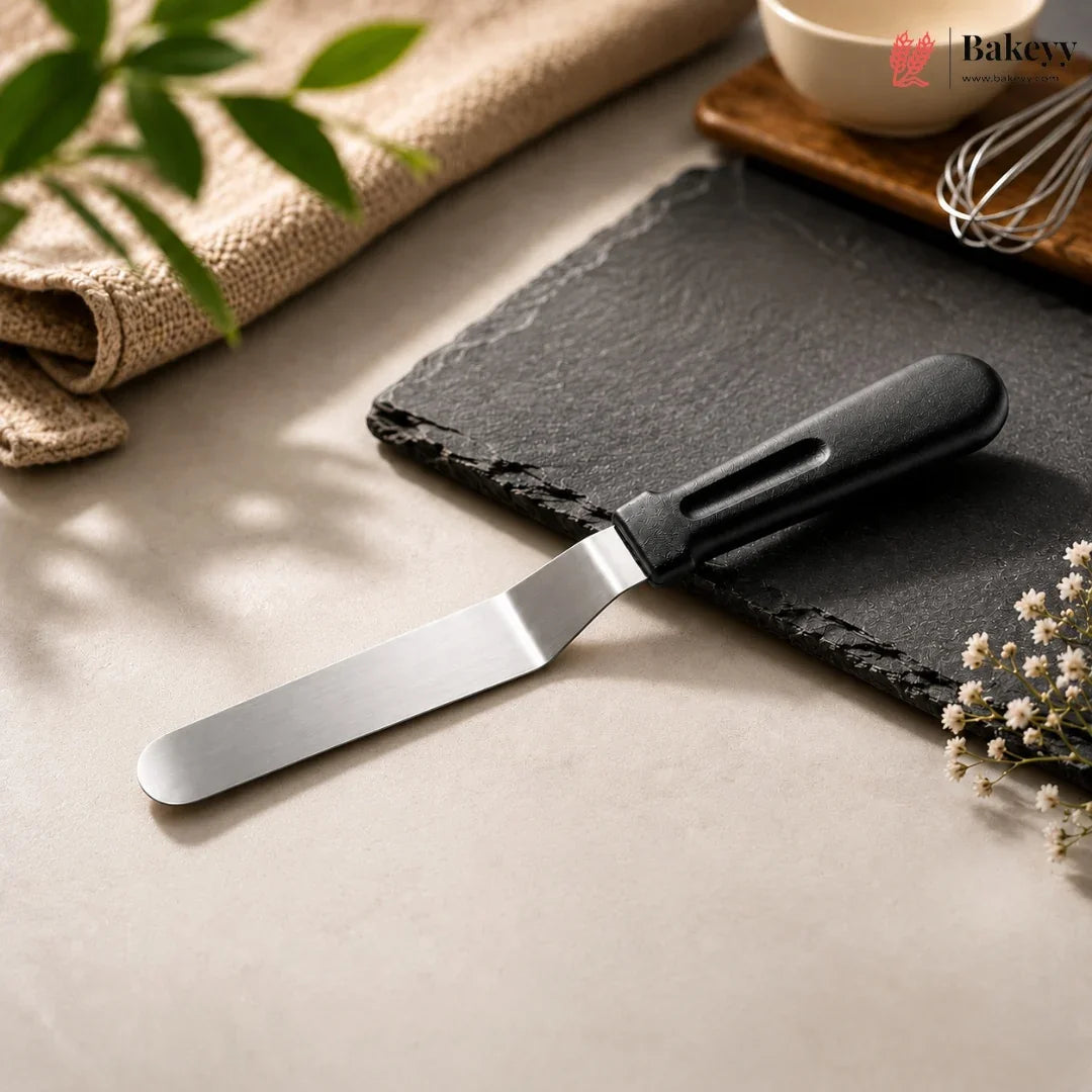 Stainless Steel Offset Spatula with Black Handle