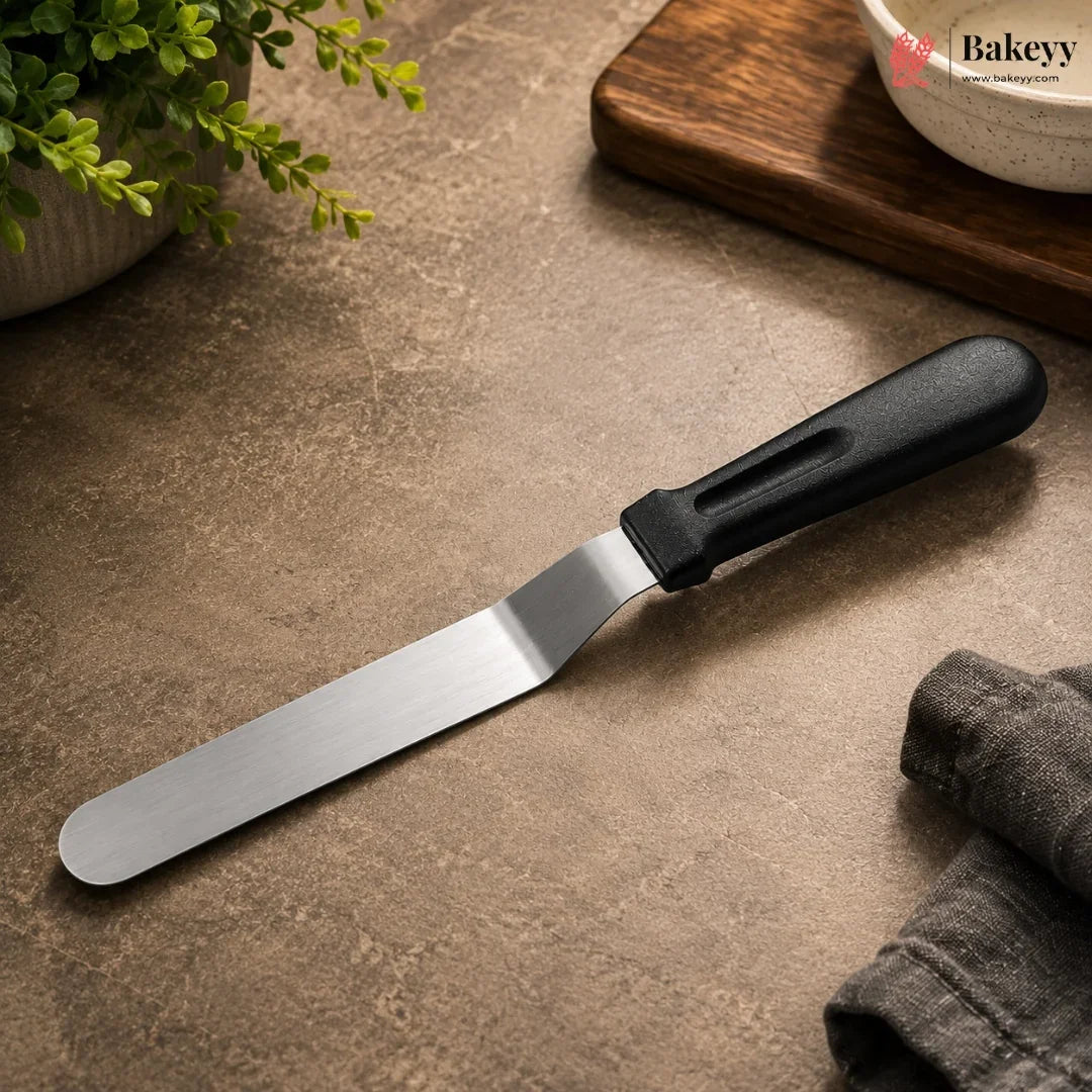 Stainless Steel Offset Spatula with Black Handle