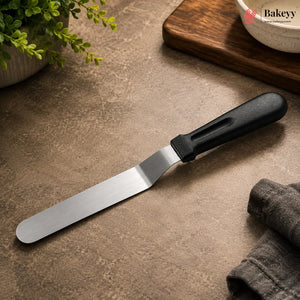 Stainless Steel Offset Spatula with Black Handle