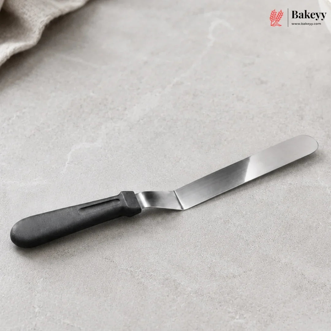 Stainless Steel Offset Spatula with Black Handle