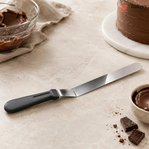 Stainless Steel Offset Spatula with Black Handle