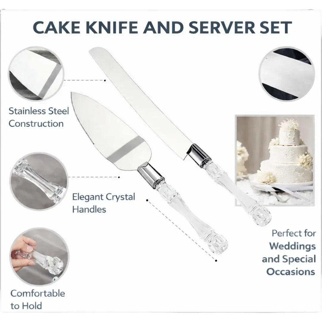 Stainless Steel Cake Knife & Server Set for Baking | Cake Cutting Tools - Bakeyy.com - India - Stainless Steel Cake Knife & Server Set for Baking | Cake Cutting Tools - Default Title 95.00