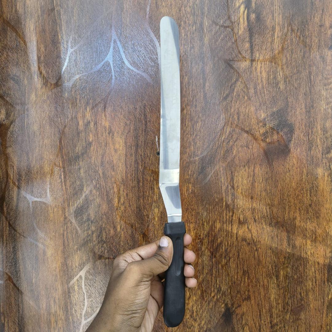 Stainless Steel Offset Spatula with Black Handle