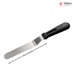 Angular Palette Knife with Black Handle | Stainless Steel Cake Icing Palette Knife | Pack of 1