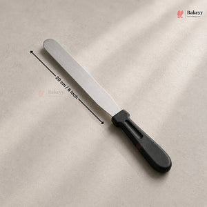 Straight Icing Palette Knife | Stainless Steel Cake Spatula with Black Handle | Pack of 1