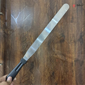 Straight Icing Palette Knife | Stainless Steel Cake Spatula with Black Handle | Pack of 1