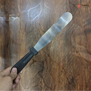 Straight Icing Palette Knife | Stainless Steel Cake Spatula with Black Handle | Pack of 1