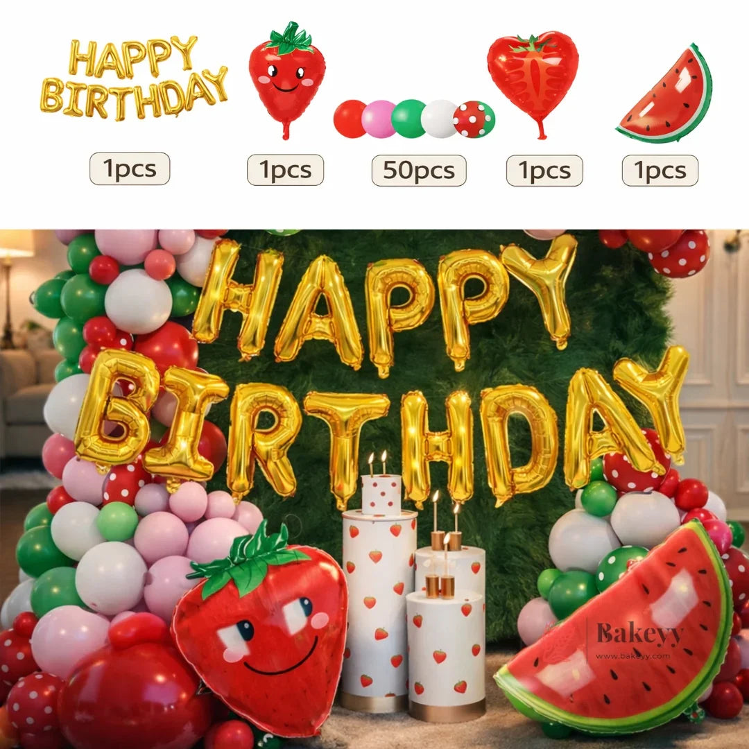 Strawberry_Theme_Balloon_Decoration_Set_Happy_Birthday_Balloon_Arch_Kit_Fruit_Party_Decor_Pack_of_1_2 - Bakeyy.com