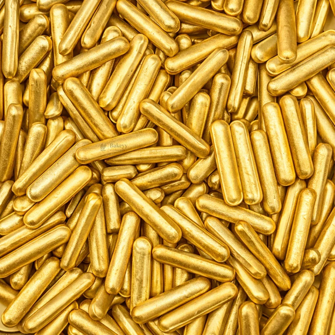 Rod Shape Sugar Confetti | Edible Cake & Dessert Decorations | Multiple Colors Available | Metallic Finish | 200 gm