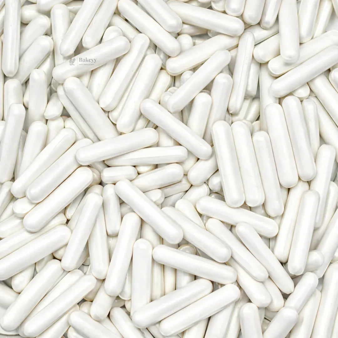 Rod Shape Sugar Confetti | Edible Cake & Dessert Decorations | Multiple Colors Available | Metallic Finish | 200 gm