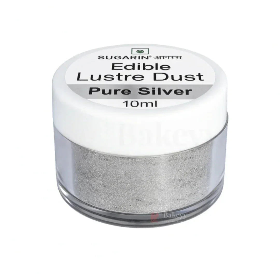 Sugarin | Edible Metalic Lustre Dust | 10ml | 1 Piece - Bakeyy.com - India - Sugarin | Edible Metalic Lustre Dust | 10ml | 1 Piece - PURE SILVER 225.00