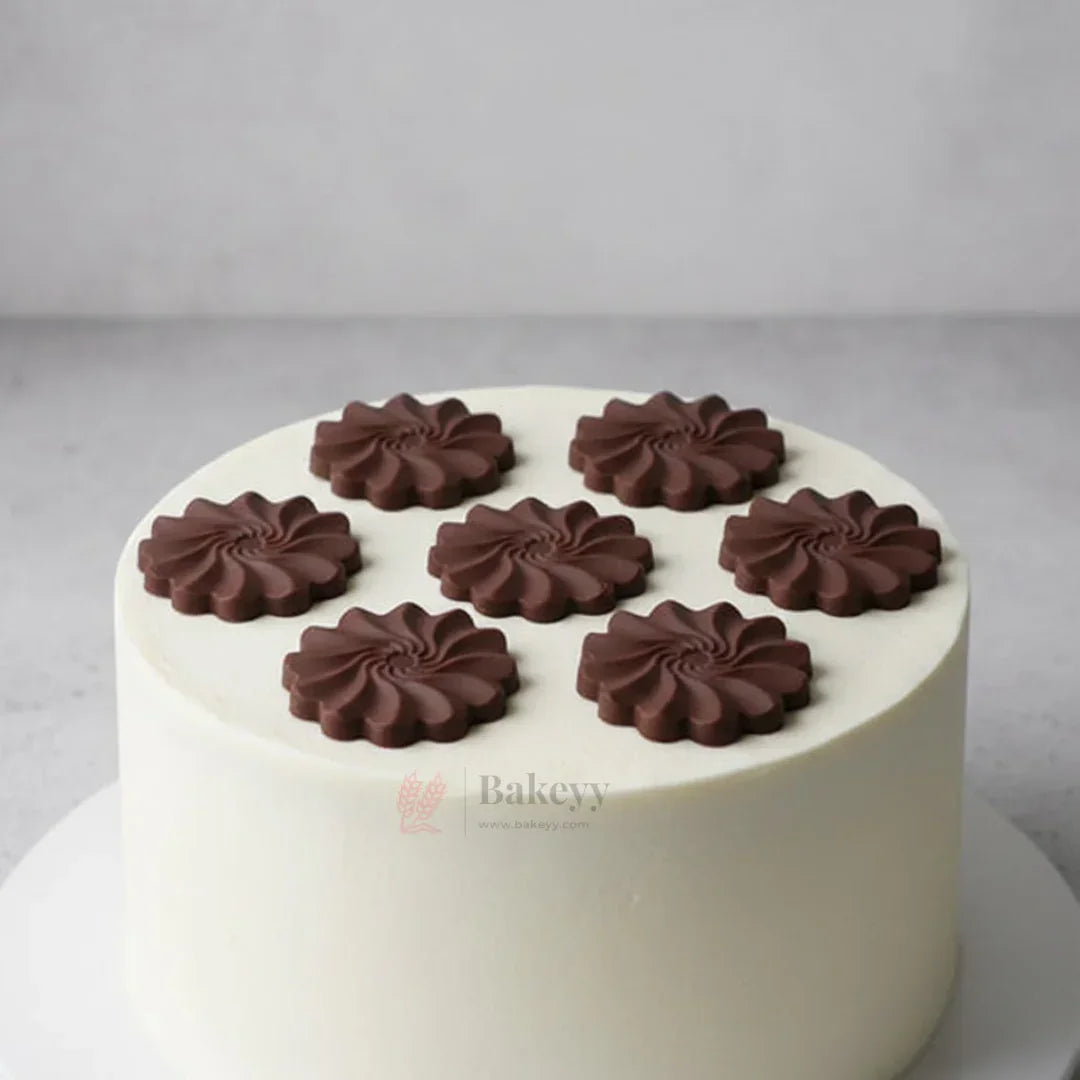 Swirl Flower Garnishing Silicone Mould for Cakes & Chocolates | Round Floral Design | Pack of 1 - Bakeyy.com - India - Swirl Flower Garnishing Silicone Mould for Cakes & Chocolates | Round Floral Design | Pack of 1 - Default Title 89.00