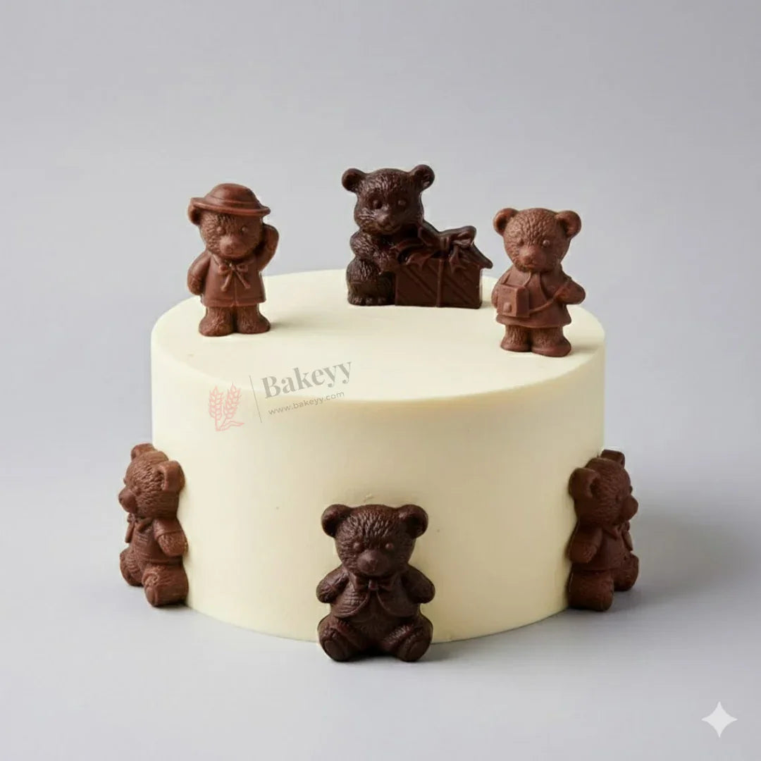 Teddy Bear Silicone Mould for Chocolate | Fondant & Cake Decoration | Cute Bear Designs | 7 cm | Pack of 1 - Bakeyy.com - India - Teddy Bear Silicone Mould for Chocolate | Fondant & Cake Decoration | Cute Bear Designs | 7 cm | Pack of 1 - Default Title 120.00