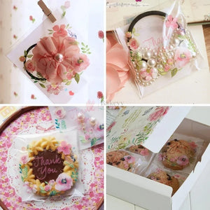 ThankYouFloralPrintedCellophaneSelfAdhesivePouch_1 - Bakeyy.com
