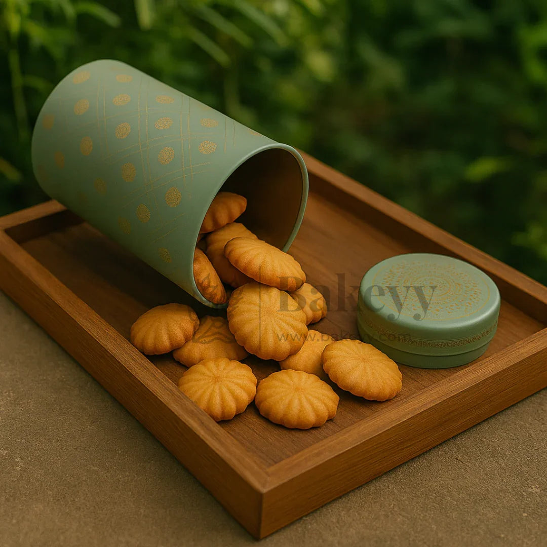 7x15 cm | Mint Green Golden Mandala Premium Storage Tin | Pack of 1 - Bakeyy.com - India - 7x15 cm | Mint Green Golden Mandala Premium Storage Tin | Pack of 1 - Default Title