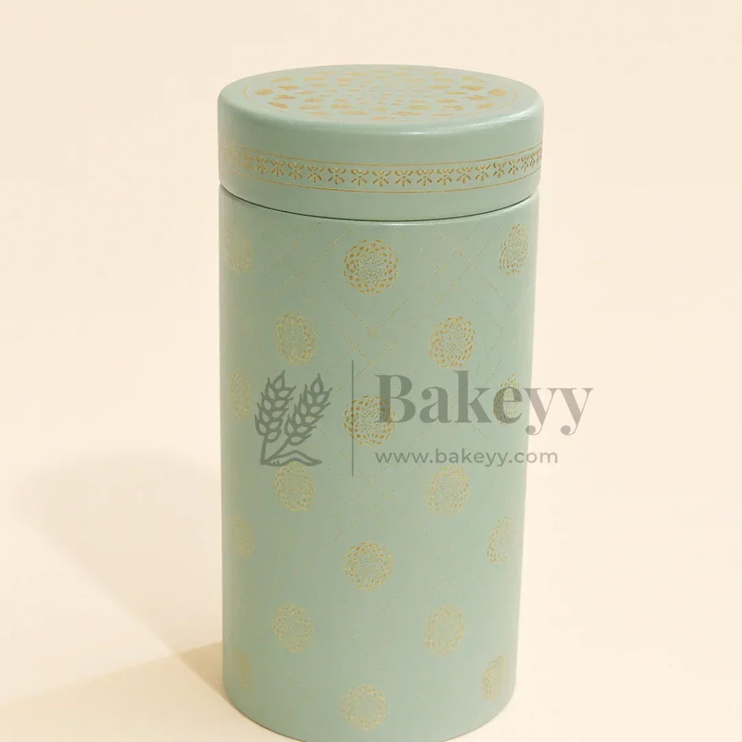7x15 cm | Mint Green Golden Mandala Premium Storage Tin | Pack of 1 - Bakeyy.com - India - 7x15 cm | Mint Green Golden Mandala Premium Storage Tin | Pack of 1 - Default Title