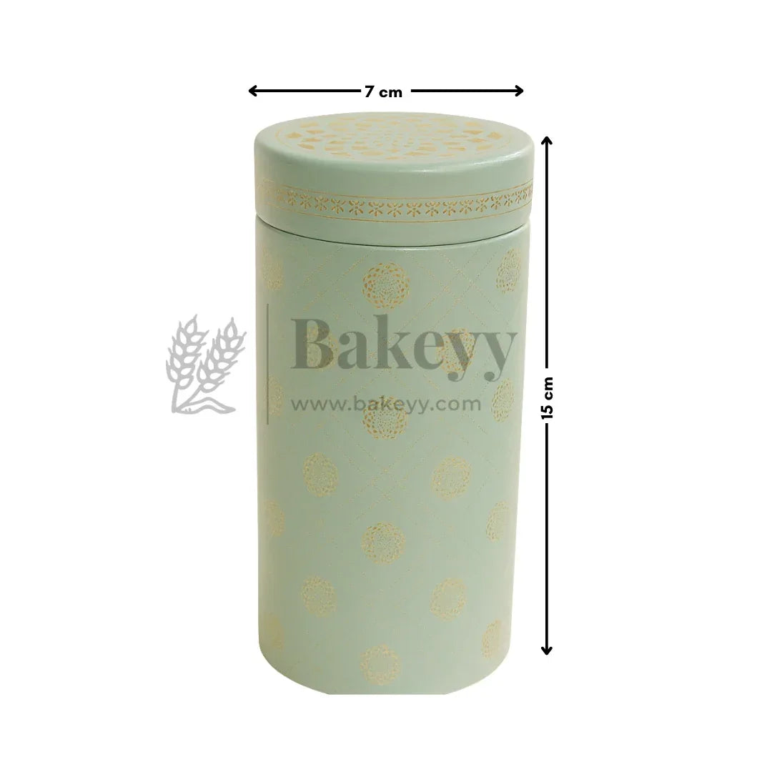 7x15 cm | Mint Green Golden Mandala Premium Storage Tin | Pack of 1 - Bakeyy.com - India - 7x15 cm | Mint Green Golden Mandala Premium Storage Tin | Pack of 1 - Default Title