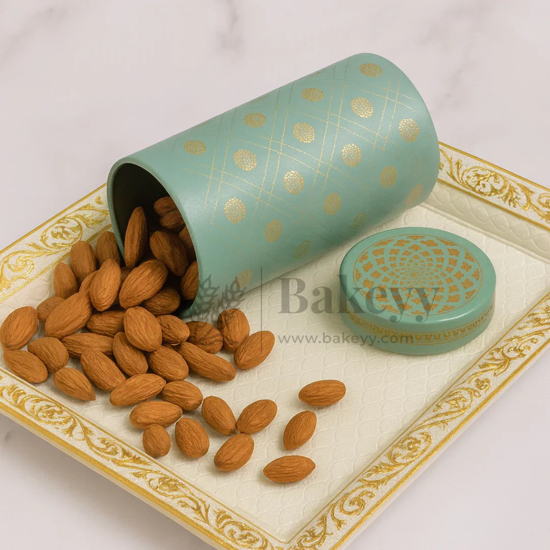7x15 cm | Mint Green Golden Mandala Premium Storage Tin | Pack of 1 - Bakeyy.com - India - 7x15 cm | Mint Green Golden Mandala Premium Storage Tin | Pack of 1 - Default Title