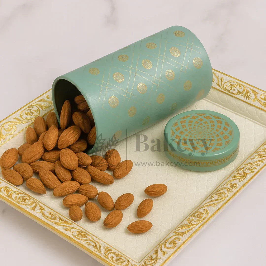 7x15 cm | Mint Green Golden Mandala Premium Storage Tin | Pack of 1 - Bakeyy.com - India - 7x15 cm | Mint Green Golden Mandala Premium Storage Tin | Pack of 1 - Default Title