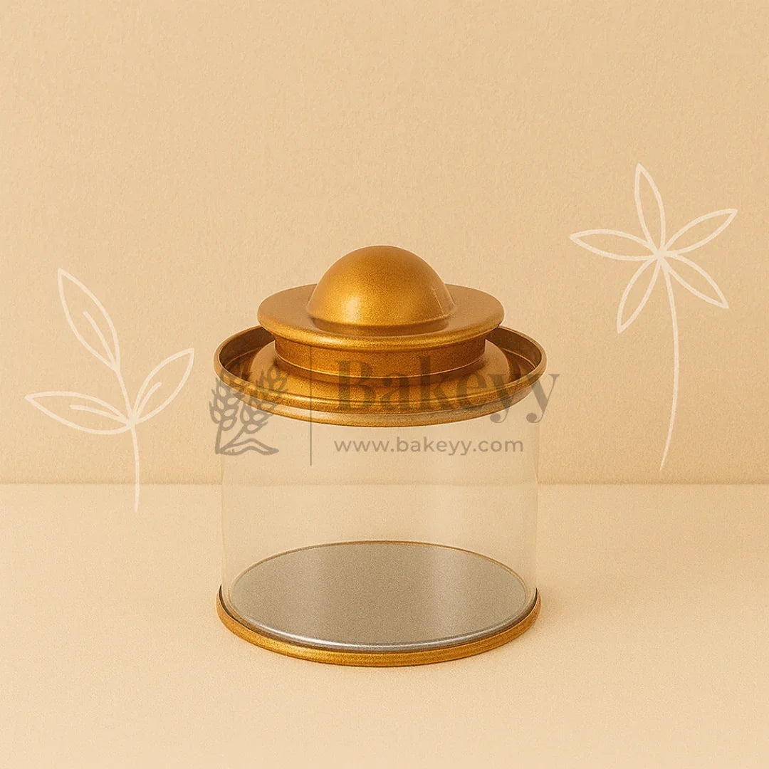 Transparent Round Tin Boxes with Dome Shaped Metal Lids | Mixed Colour | Decorative Tin| Acrylic Box | Storage Tin | Pack of 12 - Bakeyy.com - India - Transparent Round Tin Boxes with Dome Shaped Metal Lids | Mixed Colour | Decorative Tin| Acrylic Box | Storage Tin | Pack of 12 - Default Title
