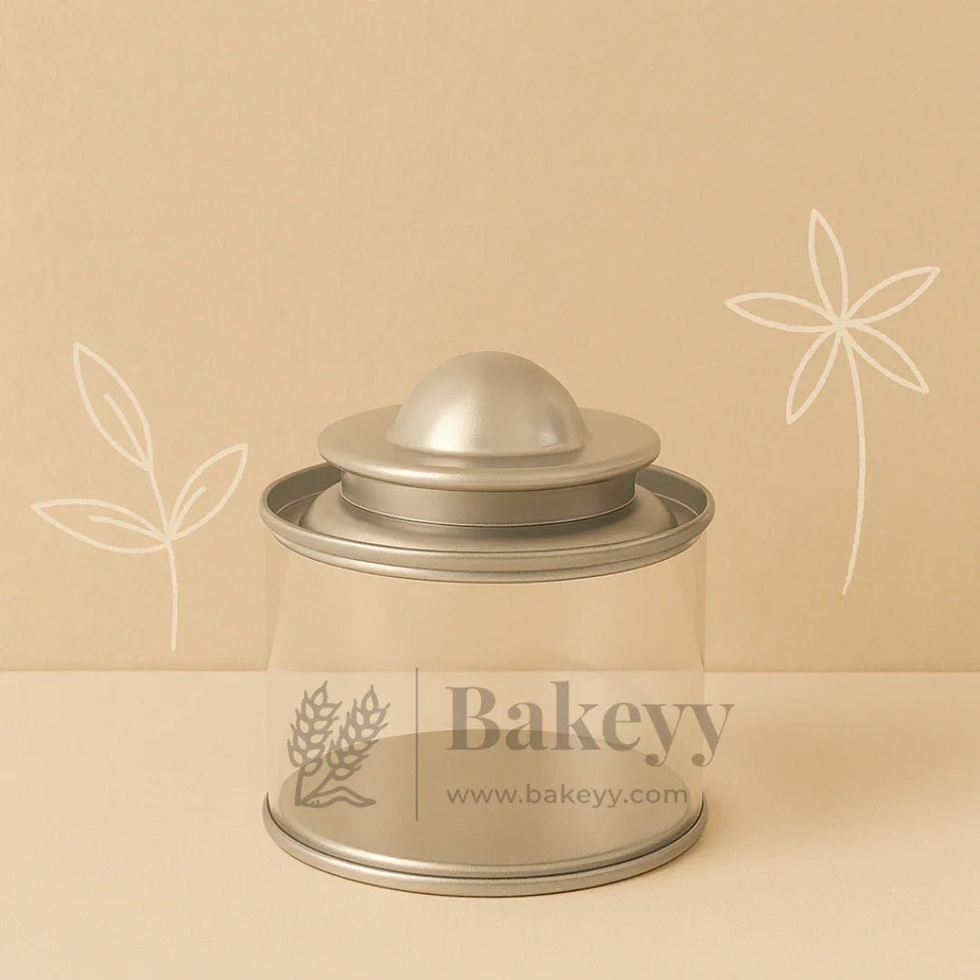 Transparent Round Tin Boxes with Dome Shaped Metal Lids | Mixed Colour | Decorative Tin| Acrylic Box | Storage Tin | Pack of 12 - Bakeyy.com - India - Transparent Round Tin Boxes with Dome Shaped Metal Lids | Mixed Colour | Decorative Tin| Acrylic Box | Storage Tin | Pack of 12 - Default Title