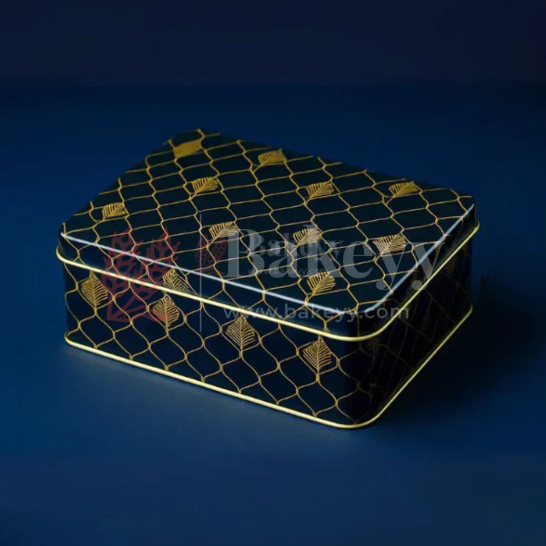 9x5.5x2 Inch | Premium Navy Blue & Gold Rectangle Metal Gift Tin Box – Elegant Reusable Packaging | Pack of 2 - Bakeyy.com - India - 9x5.5x2 Inch | Premium Navy Blue & Gold Rectangle Metal Gift Tin Box – Elegant Reusable Packaging | Pack of 2 - Default Title