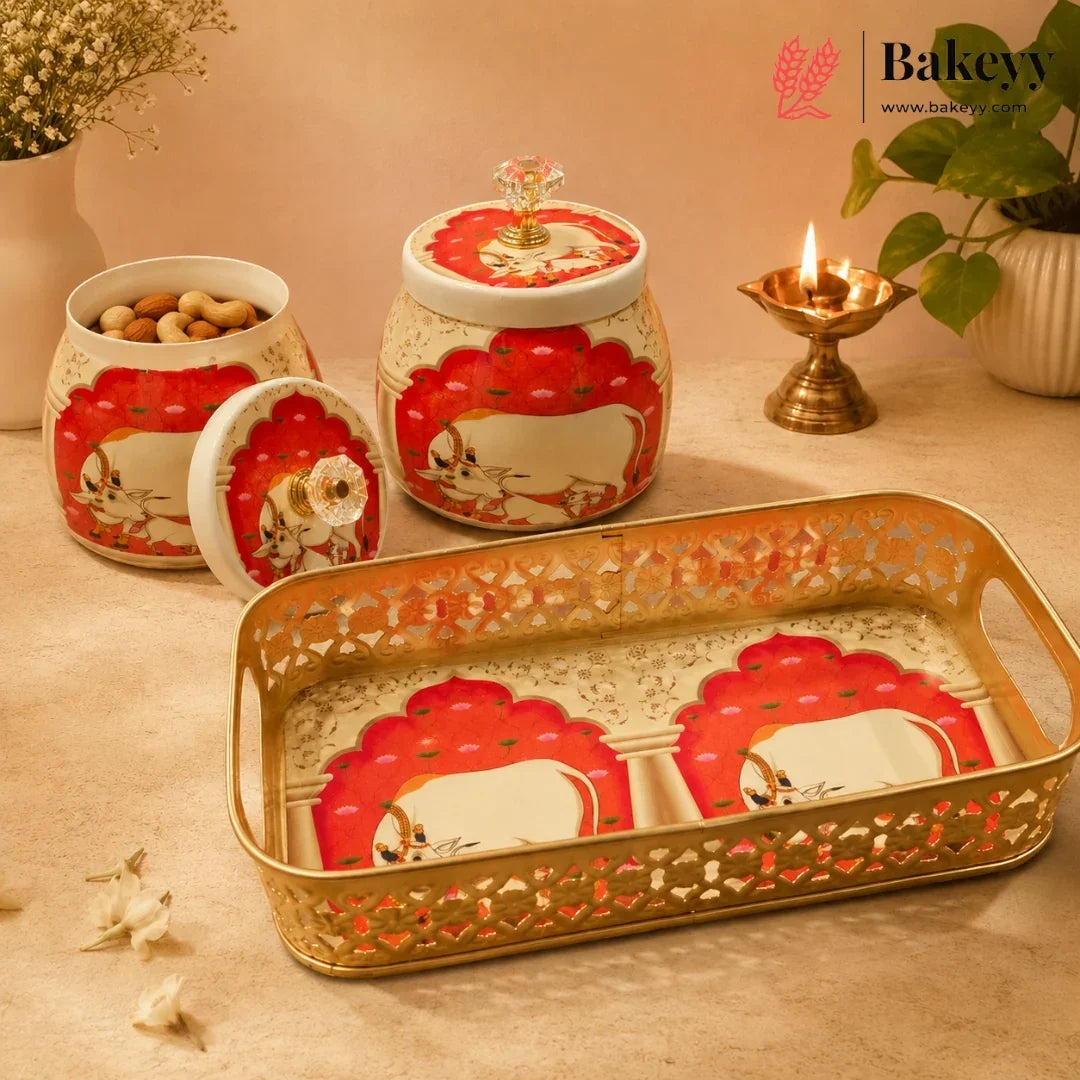 TraditionalPichwaiCowMotifJarSetwithGoldCutworkTray_3_98ca93fa-4b00-407e-a8fd-34d2581154aa - Bakeyy.com IN