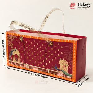 Traditional Printed Gift Hamper Boxes with Transparent Handle | With and Without Jar Options | 2 Designs | Pack of 1