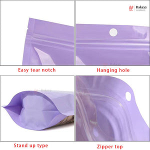 Transparent Front with Pastel Stand-Up Ziplock Pouch | Multiple Colors | Pack of 100