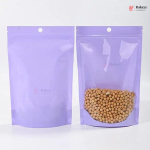 Transparent Front with Pastel Stand-Up Ziplock Pouch | Multiple Colors | Pack of 100