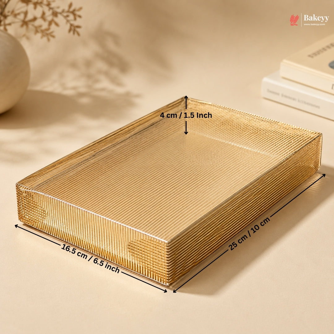 Transparent PVC Sweet Goodie Box with Gold Stripes | PVC Box | Pack of 10