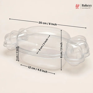 Transparent Plastic Candy Shape Container with Lid | Pack of 25
