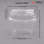 Transparent Plastic Serving & Storage Container with Spoon | Multiple Capacities | Pack of 50