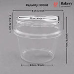 Transparent Plastic Serving & Storage Container with Spoon | Multiple Capacities | Pack of 50
