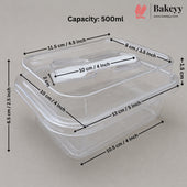 Transparent Plastic Serving & Storage Container with Spoon | Multiple Capacities | Pack of 50