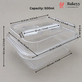 Transparent Plastic Serving & Storage Container with Spoon | Multiple Capacities | Pack of 50