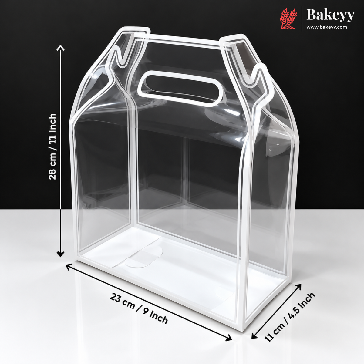 Transparent PVC Carry Bag with Handle | Black & White Border | 2 Sizes Available | Pack of 12