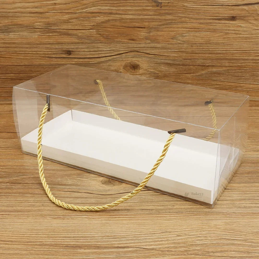 Transparent PVC Window Gift Box with Rope Handle | Premium Display Packaging for Hampers & Chocolates | 2 Size Options | Pack of 10 - Bakeyy.com - India - Transparent PVC Window Gift Box with Rope Handle | Premium Display Packaging for Hampers & Chocolates | 2 Size Options | Pack of 10 - Small 600.00