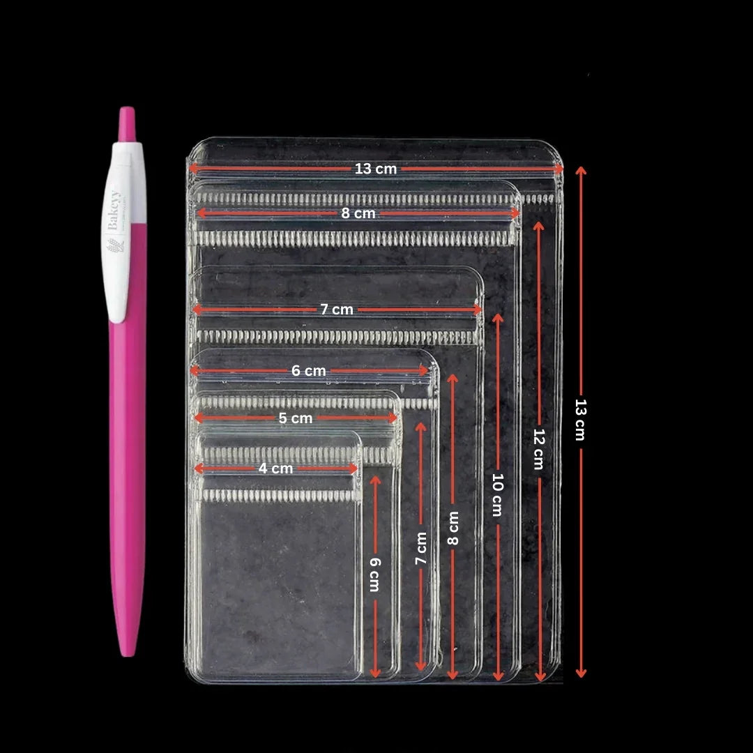 Transparent PVC Ziplock Pouch | Jewellery & Small Accessories | Multi-Size Assorted Pack | Pack of 100 - Bakeyy.com - India - Transparent PVC Ziplock Pouch | Jewellery & Small Accessories | Multi-Size Assorted Pack | Pack of 100 - 4x6 cm 160.00