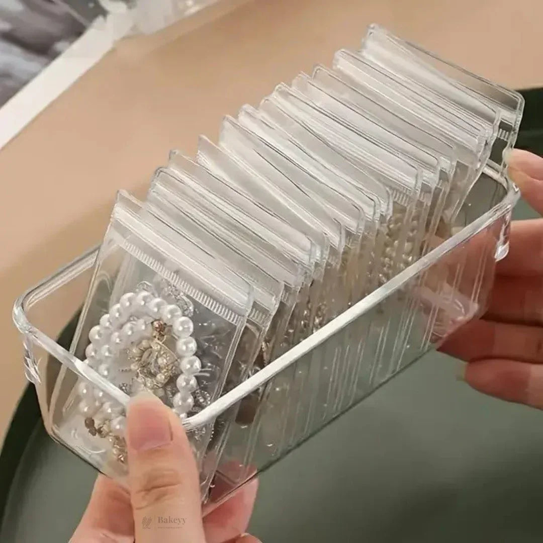 Transparent PVC Ziplock Pouch | Jewellery & Small Accessories | Multi-Size Assorted Pack | Pack of 100 - Bakeyy.com - India - Transparent PVC Ziplock Pouch | Jewellery & Small Accessories | Multi-Size Assorted Pack | Pack of 100 - 4x6 cm 160.00