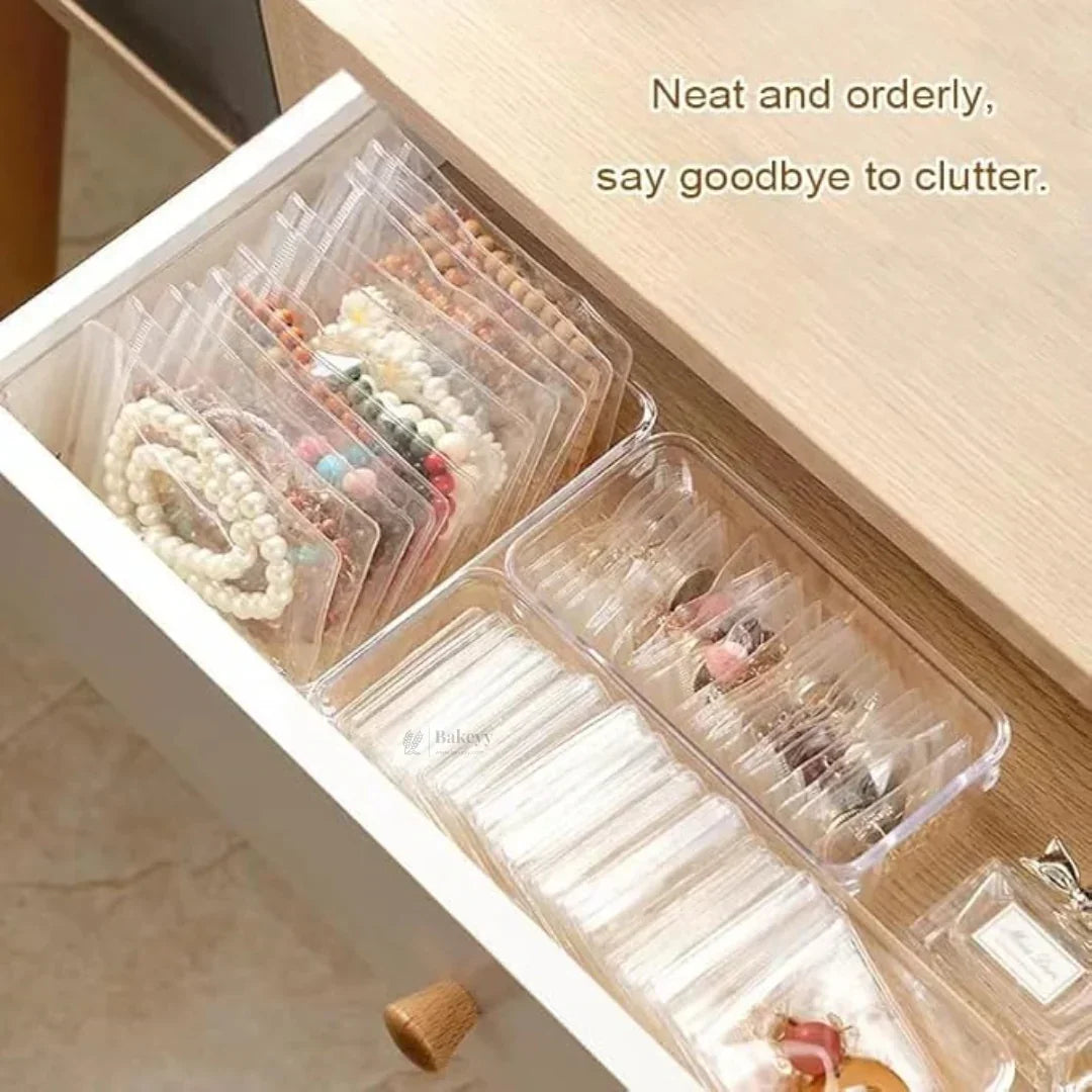 Transparent PVC Ziplock Pouch | Jewellery & Small Accessories | Multi-Size Assorted Pack | Pack of 100 - Bakeyy.com - India - Transparent PVC Ziplock Pouch | Jewellery & Small Accessories | Multi-Size Assorted Pack | Pack of 100 - 4x6 cm 160.00