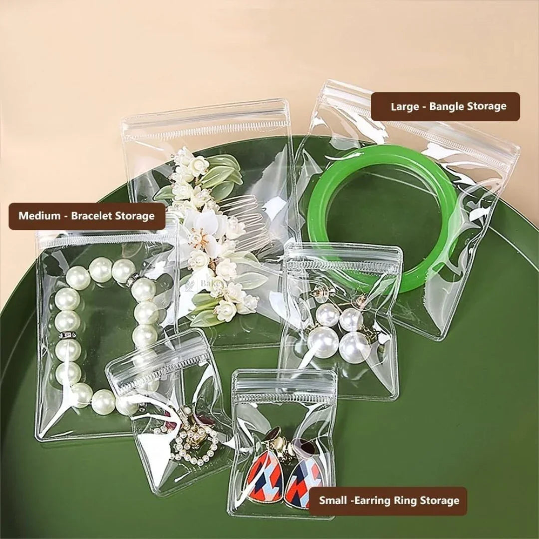 Transparent PVC Ziplock Pouch | Jewellery & Small Accessories | Multi-Size Assorted Pack | Pack of 100 - Bakeyy.com - India - Transparent PVC Ziplock Pouch | Jewellery & Small Accessories | Multi-Size Assorted Pack | Pack of 100 - 4x6 cm 160.00